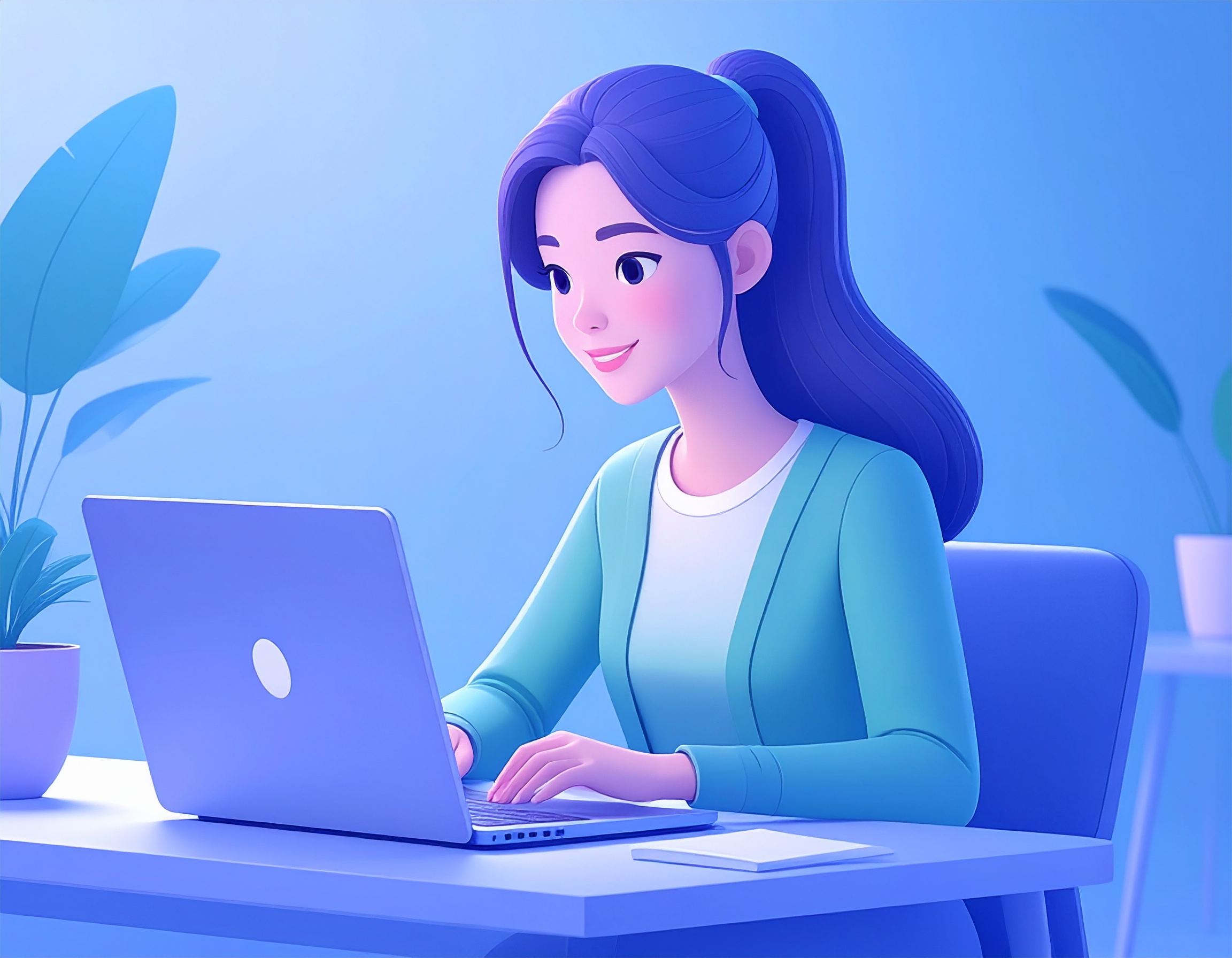 Firefly_Illustration of a female university student sitting at a desk, studying attentively w 853591 ESABAC